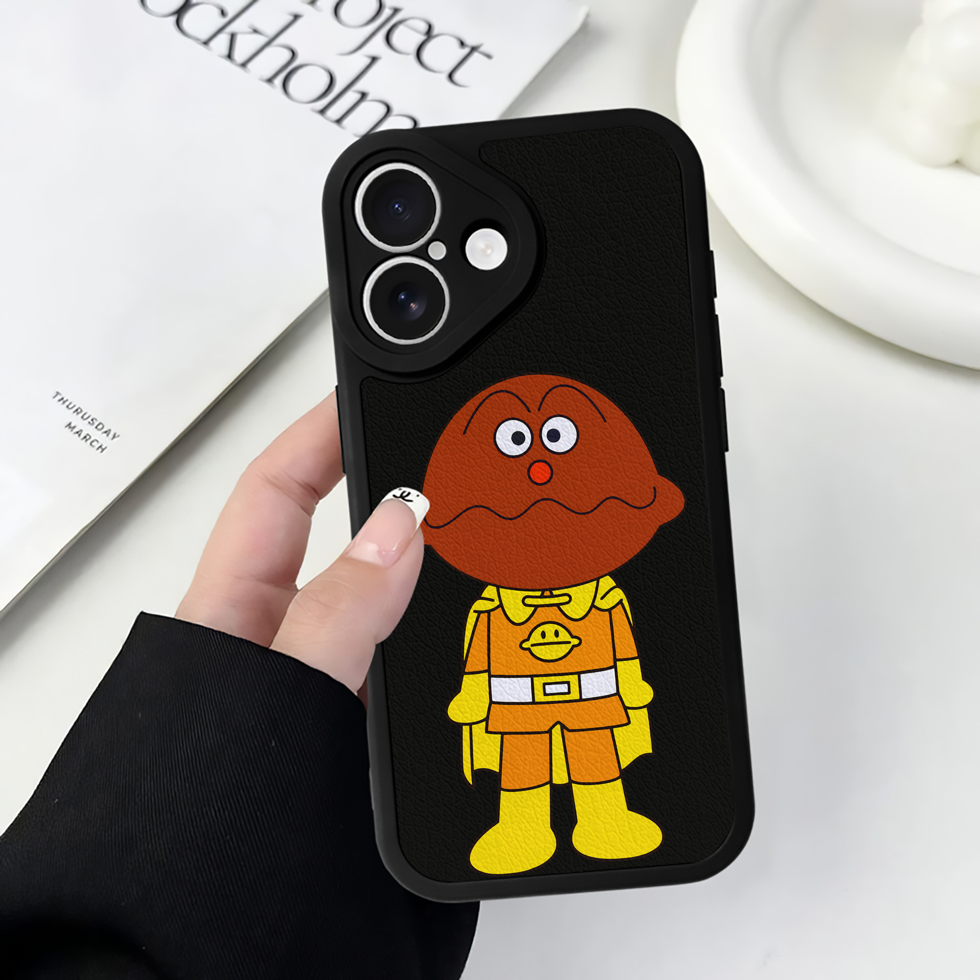 （画像用） アンパンマン Anpanman 【iPhone 16シリーズ対応】シリコンスマホケース（レザー調） 材質：シリコン